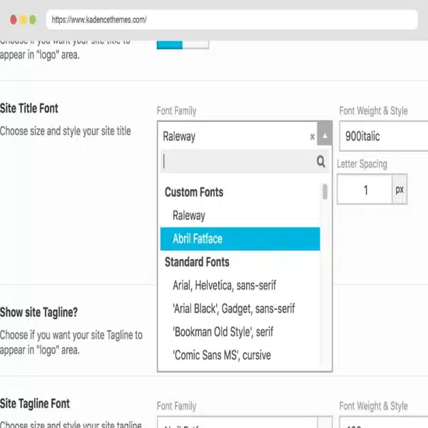 Kadence Custom Fonts