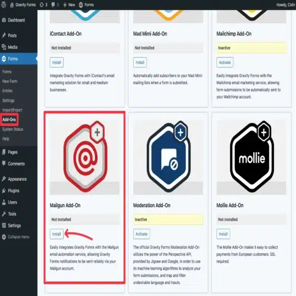 Mailgun Addon for Gravity Forms