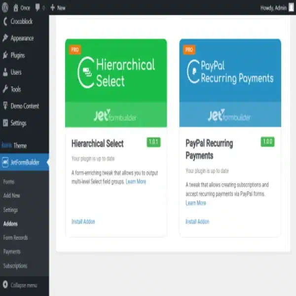 PayPal Recurring Payments JetFormBuilder Addon