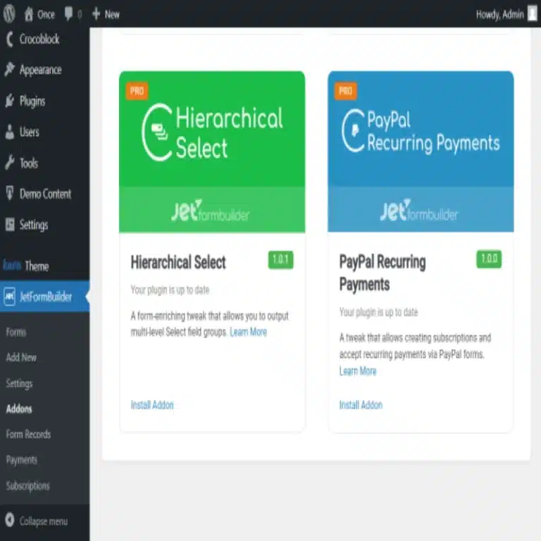 PayPal Recurring Payments JetFormBuilder Addon