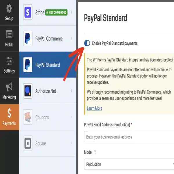 PayPal Standard WPForms Pro Addon