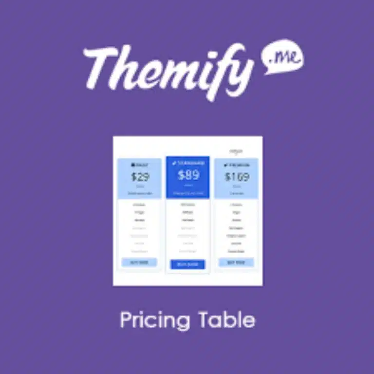 Pricing Table Themify Builder Addon